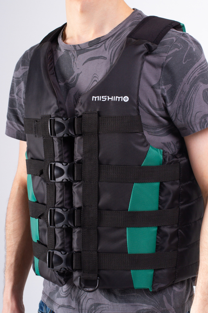 Жилет спасательный MISHIMO PRO Премиум качества Черно-зеленый в Брянске