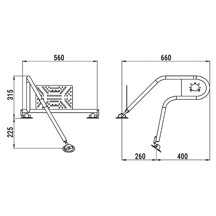 Стойка рулевая с креплением на баллон надувной лодки 25мм в Брянске