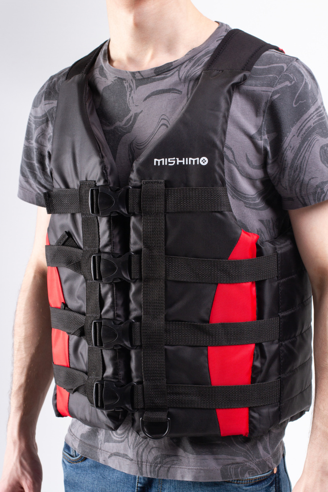 Жилет спасательный MISHIMO PRO Премиум качества Черно-красный в Брянске