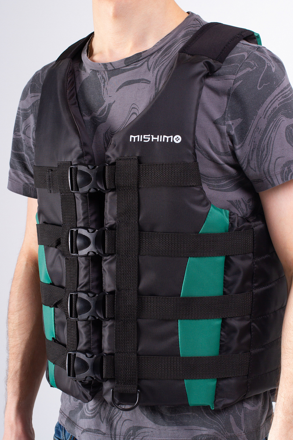 Жилет спасательный MISHIMO PRO Премиум качества Черно-зеленый в Брянске