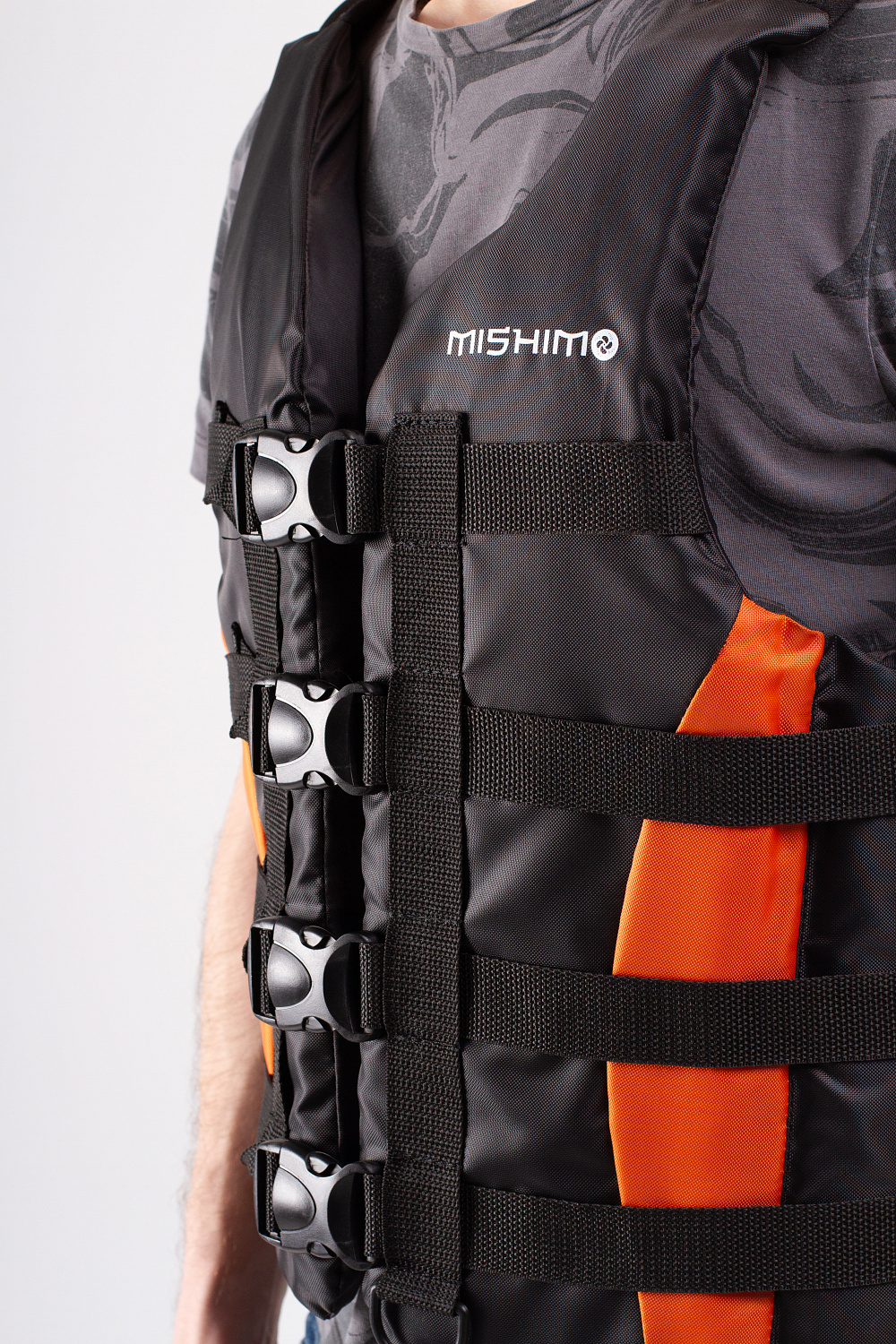 Жилет спасательный MISHIMO PRO Премиум качества Черно-оранжевый в Брянске