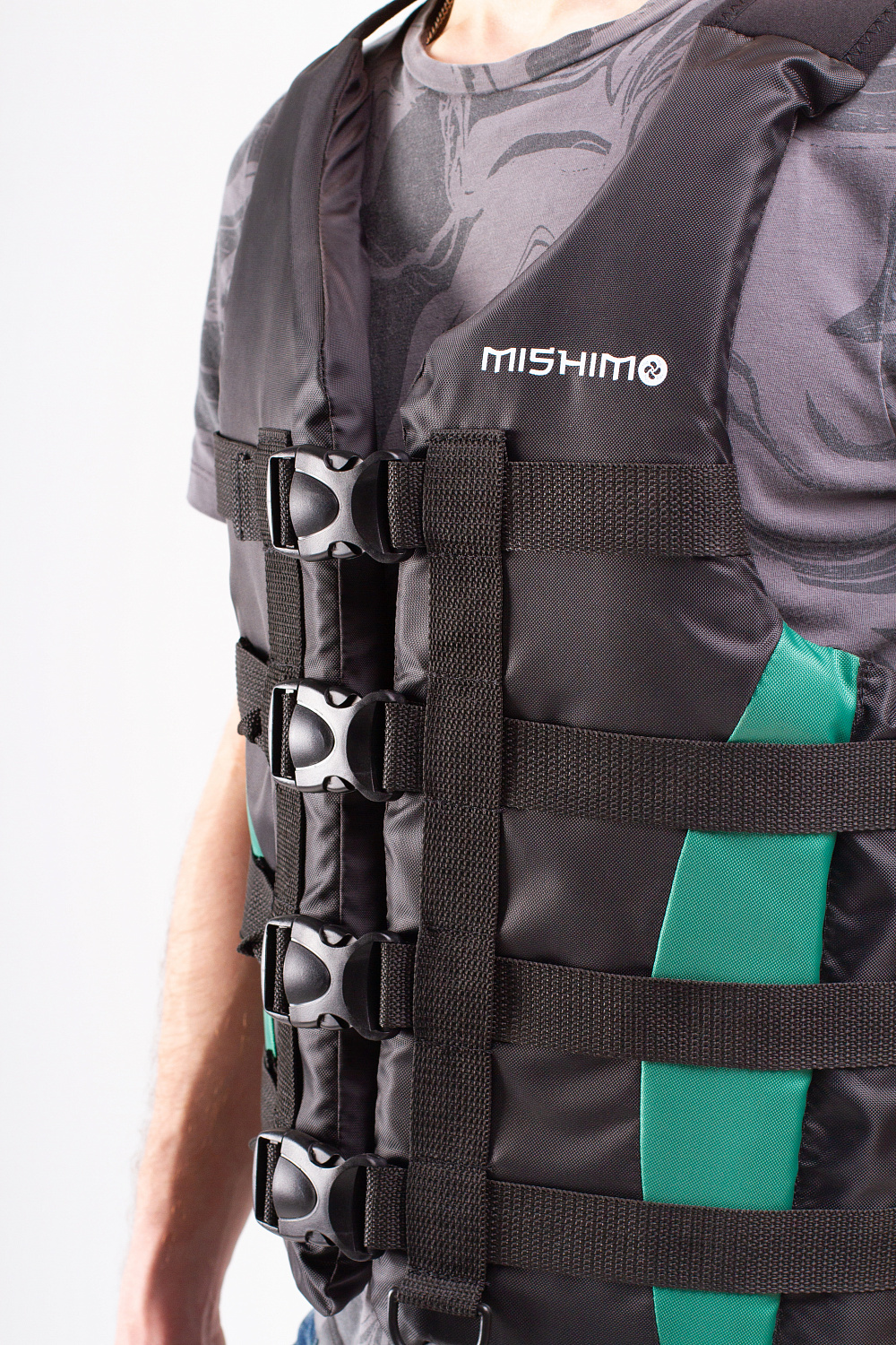 Жилет спасательный MISHIMO PRO Премиум качества Черно-зеленый в Брянске